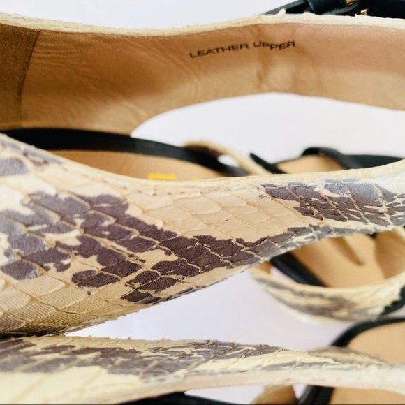 L..A.M.B. BLACK Grey Snake Strappy Heel Sandals 8 - Picture 5 of 5